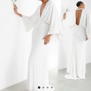 ASOS EDITION SEQUIN KIMONO SLEEVE WEDDING DRESS